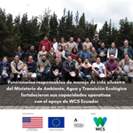 Funcionarios responsables de manejo de vida silvestre a nivel nacional fortalecieron sus capacidades operativas con el apoyo de WCS Ecuador